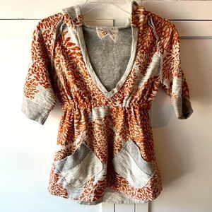 Scrapbook Hooded Tunic Top Grey Small